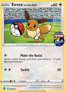 Pokemon - FutsalPromo - 002/005 : Eevee on the Ball (Non Holo) (8052184088823)