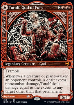 MTG - Kaldheim - 313 : Toralf, God of Fury // Toralf's Hammer (Foil) (Showcase) (8107172921591)