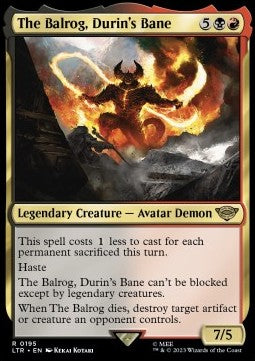 MTG - LOTR: Tales of Middle Earth - 0195 : The Balrog, Durin's Bane (Foil) (8107105353975)