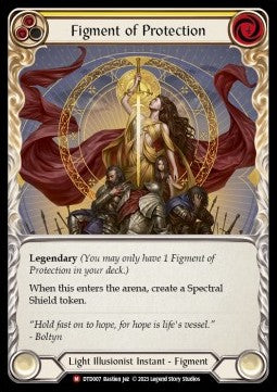 Flesh & Blood - Dusk till Dawn - DTD007 : Figment of Protection // Aegis, Archangel of Protection (Yellow) (Non Foil) (8283141210359)