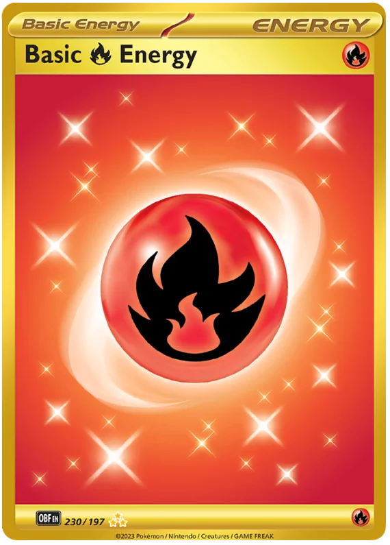 SCARLET AND VIOLET, Obsidian Flames - 230/197 : Fire Energy (Hyper Rare) (7961802834167)
