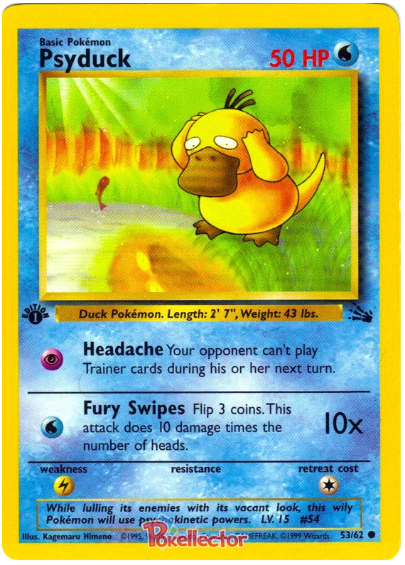 Fossil - 1st Edition - 53/62 : Psyduck (Non Holo) (7964571894007)