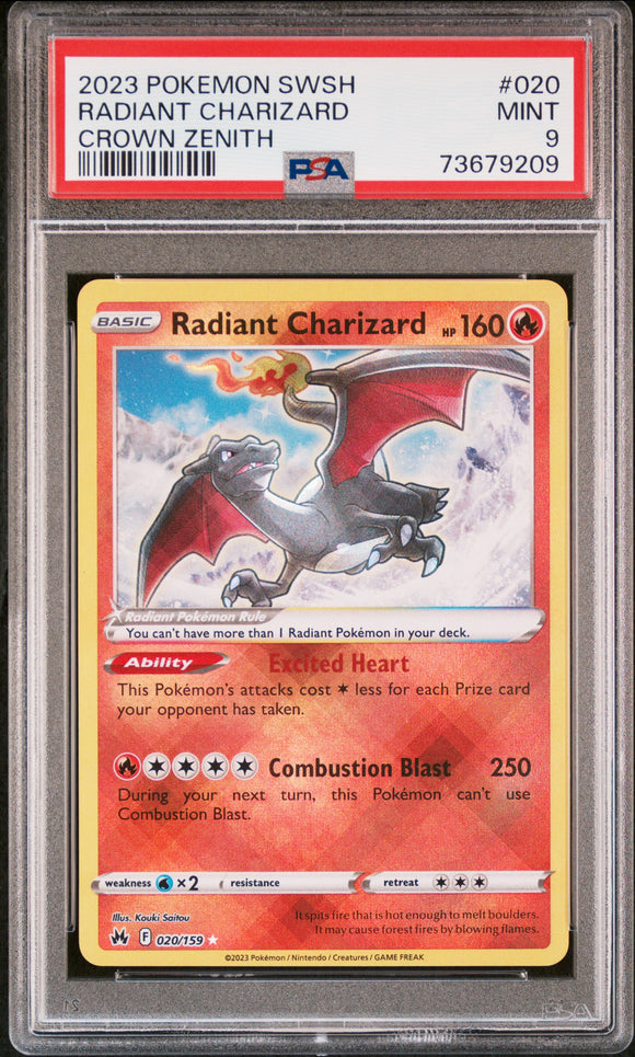 PSA - Pokemon - Crown Zenith - 020/159 : Radiant Charizard (Radiant Rare) - PSA 9 (7943882834167)