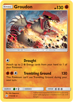 SUN AND MOON, Cosmic Eclipse - 113/236 : Groudon (Reverse Holo) (5473369718950) (7959718527223)