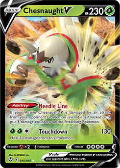 SWORD AND SHIELD, Silver Tempest - 015/195 : Chesnaught V (Half Art) (7952102129911)