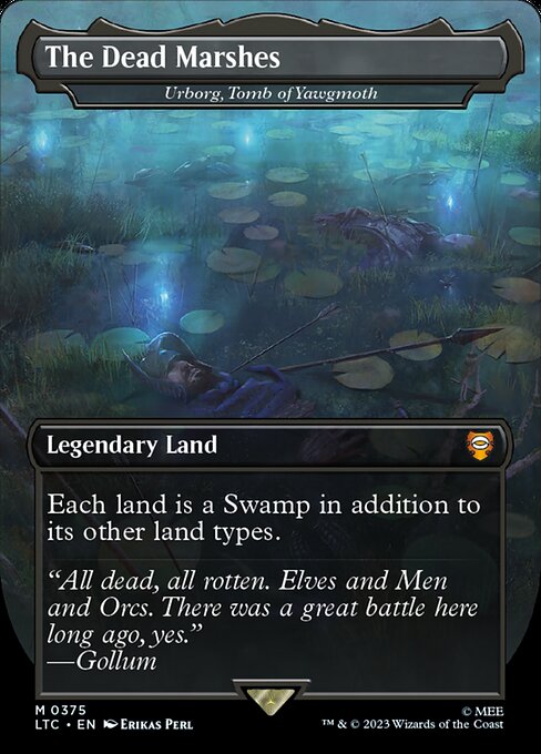 MTG - LOTR: Tales of Middle Earth - Commander - 0375 : he Dead Marshes - Urborg, Tomb of Yawgmoth (Borderless) (7945463955703)