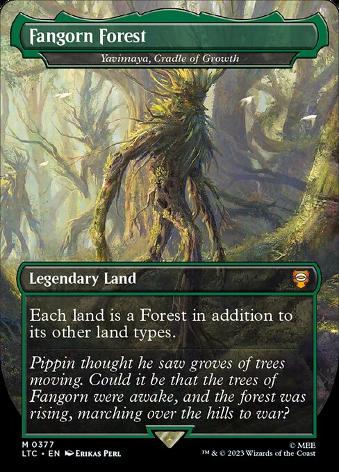 MTG - LOTR: Tales of Middle Earth - Commander - 0377 : Fangorn Forest - Yavimaya, Cradle of Growth (Borderless) (7945464250615)