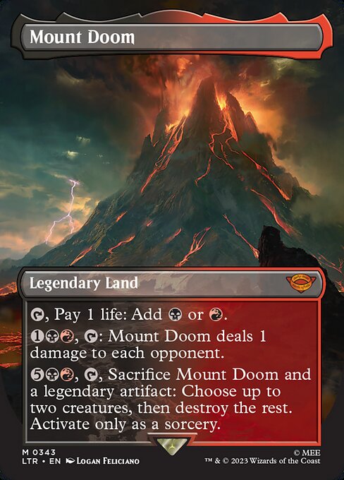 MTG - LOTR: Tales of Middle Earth - 0343 : Mount Doom (Borderless) (7945466380535)