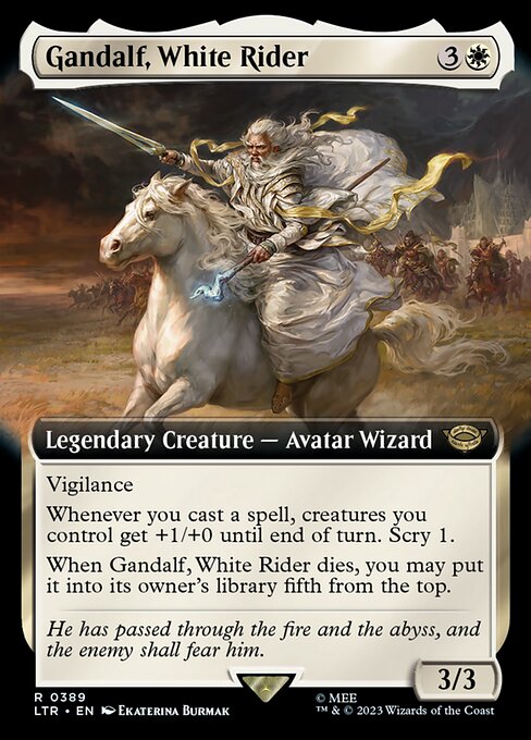MTG - LOTR: Tales of Middle Earth - 0389 : Gandalf, White Rider (Borderless) (7945474932983)