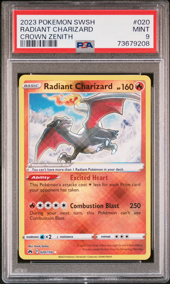 PSA - Pokemon - Crown Zenith - 020/159 : Radiant Charizard (Radiant Rare) - PSA 9 (7943875592439)