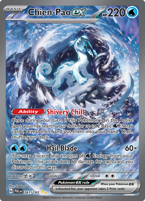 SCARLET AND VIOLET, Paldea Evolved - 261/193 : Chien-Pao ex (Full Art) (7934977016055)