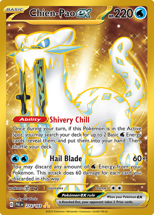 SCARLET AND VIOLET, Paldea Evolved - 274/193 : Chien-Pao ex (Hyper Rare) (7934978195703)