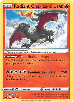 SWORD AND SHIELD, Crown Zenith - 020/159 : Radiant Charizard (Radiant Rare) (7879084310775)