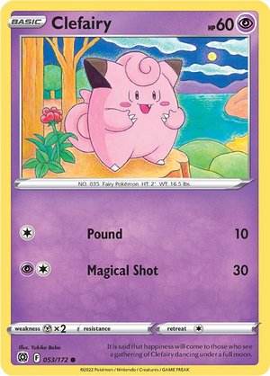 SWORD AND SHIELD, Brilliant Stars - 053/172 : Clefairy (Reverse Holo) (7774320591095)