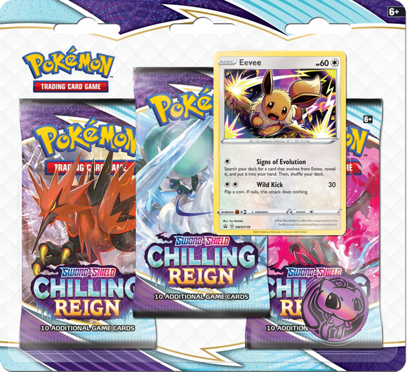 Pokemon - 3 Pack Blister: (Eevee) - Sword and Shield Chilling Reign (6783211438246)