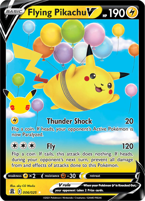 SWORD AND SHIELD, Celebrations - 06/25 : Flying Pikachu (Holo) (7096286249126)