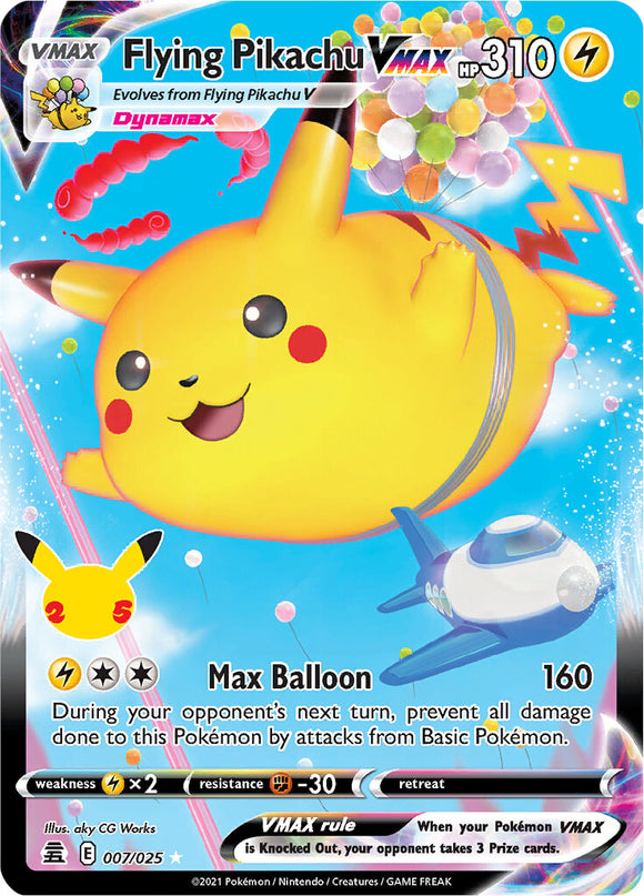 SWORD AND SHIELD, Celebrations - 07/25 : Flying Pikachu VMAX (Holo) (7096287101094)