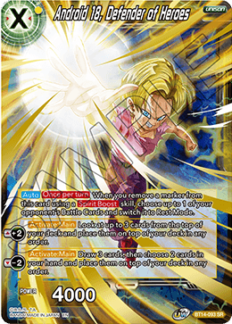 Cross Spirits - BT14-093 : Android 18, Defender of Heroes (Sealed Box Topper) (7464648081655)