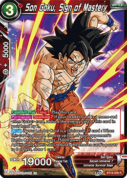 Realm of The Gods - BT16-006 : Son Goku, Sign of Mastery (Non Foil) (7550798430455)