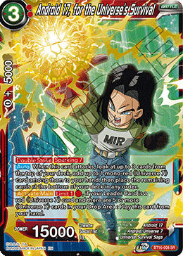 Realm of The Gods - BT16-008 : Android 17, for the Universe's Survival (Super Rare) (7550471078135)