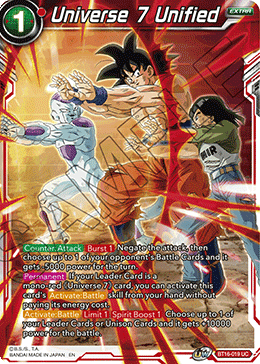 Realm of The Gods - BT16-019 : Universe 7 Unified (Non Foil) (7550817108215)