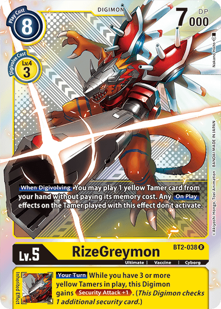 Special Booster - BT2-038 : RizeGreymon (Super Rare) (6912278986918)