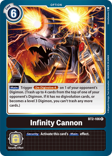 Special Booster - BT2-106 : Infinity Cannon (Option Rare) (6912504397990)