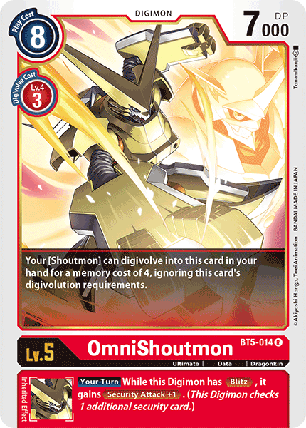 Digimon - Battle Of Omni - BT5-014 : Omnishoutmon (Rare) (7828402536695)
