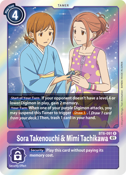 Double Diamond - BT6-091 : Sora Takenouchi & Mini Tachikawa (Tamer Rare) (7140189175974)