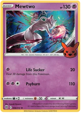 SWORD AND SHIELD, Trick or Trade - 056/172 : Mewtwo (Holo) (7864579522807)
