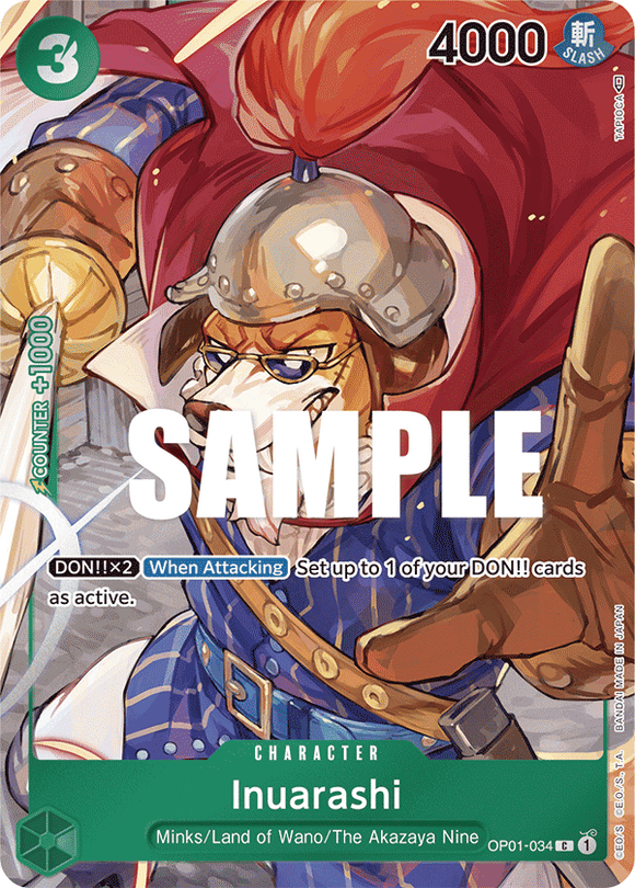 One Piece - Romance Dawn - OP01-034 : Inuarashi (Box Topper) (7906772451575)