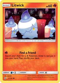 SUN AND MOON, Unified Minds - 027/236 : Litwick (Reverse Holo) (7494992789751)