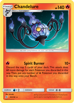 SUN AND MOON, Unified Minds - 030/236 : Chandelure (Holo) (5467808137382)