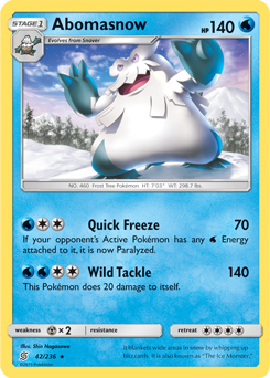 SUN AND MOON, Unified Minds - 042/236 : Abomasnow (Reverse Holo) (7494994002167)