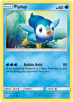 SUN AND MOON, Cosmic Eclipse - 054/236 : Piplup (Reverse Holo) (7744032309495)