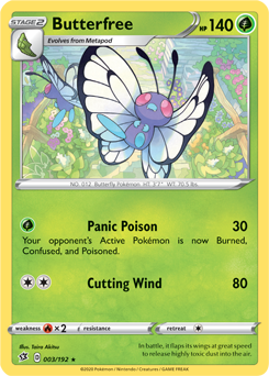 SWORD AND SHIELD, Rebel Clash - 003/192 : Butterfree (Reverse Holo) (6103177167014)