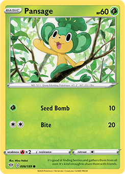 SWORD AND SHIELD, Darkness Ablaze - 006/192 : Pansage (Reverse Holo) (5710476738726)