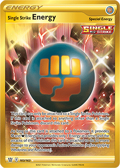SWORD AND SHIELD, Battle Styles - 183/163 : Single Strike Energy (Secret Rare) (7725130744055)