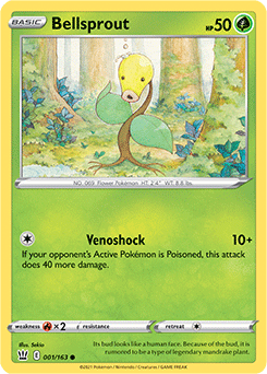 SWORD AND SHIELD, Battle Styles - 001/163 : Bellsprout (Reverse Holo) (6860797378726)