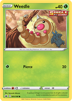 SWORD AND SHIELD, Chilling Reign - 001/163 : Weedle (Reverse Holo) (7066233438374)