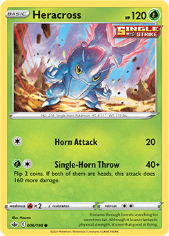 SWORD AND SHIELD, Chilling Reign - 006/163 : Heracross (Reverse Holo) (7742048370935)