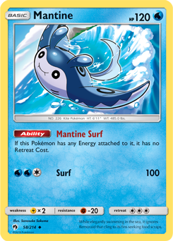 SUN AND MOON, Lost Thunder - 058/214 : Mantine (Reverse Holo) (7023247098022)