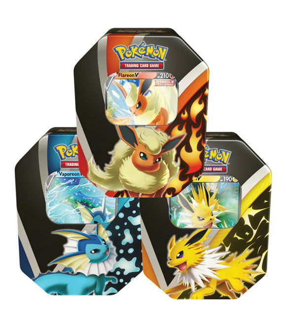 Pokemon - Jolteon V, Vaporeon V, Flareon V - Eevee Evolutions Tin Bundle (6858853384358)