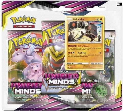 Pokemon - 3 Pack Blister: Stakataka - SUN AND MOON Unified Minds (5555491405990)