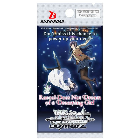 Weiss Schwarz Card Game - Rascal Does Not Dream Of A Dreaming Girl - Booster Pack - (9 Cards) (7782517342455)