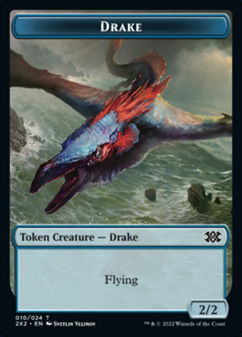 Double Masters 2022 - Double Sided Token - 010//003 : Drake // Angel (Non foil) (7857991942391)