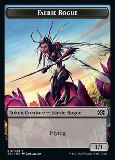 Double Masters 2022 - Double Sided Token - 011//008 : Faerie Rogue // Spirit (Non foil) (7857995055351)