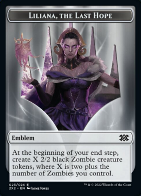 Double Masters 2022 - Double Sided Token - 023//002 : Emblem - Liliana, the Last Hope // Spirit (Non foil) (7858006130935)