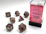 Chessex - Translucent Polyhedral 7 Dice Set - Smoke & Red
