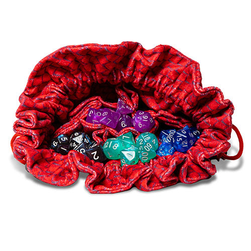 Fanroll - Red Dragon Scales - Velvet Compartment - Dice Bag (9527562535159)